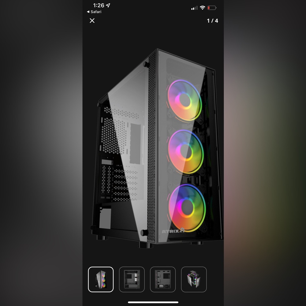 Atrix Tempered Glass Computer Case with RGB